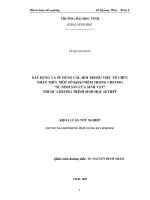 Xây dựng và sử dụng câu hỏi trong việc tổ chức nhận thức một số khái niệm trong chương  sự sinh sản
