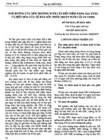 ảnh hưởng của môi trường nuôi cấy đến tiểm năng gia tăng và biệt hóa của tế bào gốc phôi chuột nuôi cấy in vitro