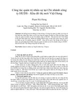 Công tác quản trị nhân sự tại chi nhánh công ty HUDS  Khu đô thị mới Việt Hưng