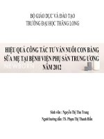 thực trạng công tác tư vấn nuôi con bằng sữa mẹ tại bệnh viện phụ sản trung ương năm 2012