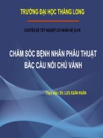 chăm sóc bệnh nhân phẫu thuật bắc cầu nối chủ vành