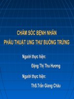 chăm sóc bệnh nhân phẫu thuật ung thư buồng trứng