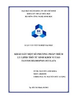 Khảo sát một số phương pháp trích ly lipid thô từ sinh khối vi tảo nannochloropsis oculata