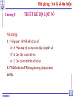 bài giảng xử lý số tín hiệu về thiết kế bộ lọc số