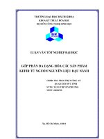 Góp phần đa dạng hóa các sản phẩm kefir từ nguồn nguyên liệu đậu nành