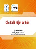các khái niệm cơ bản về lập trình windows