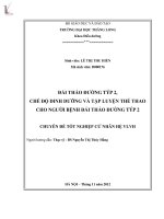 chế độ dinh dưỡng và tập luyện thể thao cho người bệnh đái tháo đường tuýp 2