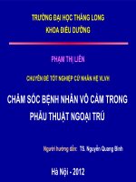 chăm sóc bệnh nhân vô cảm trong phẫu thuật ngoại trú