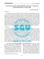 ĐẠI HỌC SÀI GÒN, MỘT MÔ HÌNH GIÁO DỤC – ĐÀO TẠO THỜI KÌ ĐỔI MỚI VÀ HỘI NHẬP