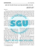 MỘT SỐ VẤN ĐỀ VỀ ĐÀO TẠO THEO HỆ THỐNG TÍN CHỈ