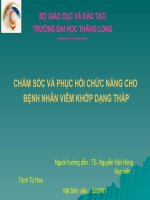 chăm sóc và phục hồi chức năng cho bệnh nhân viêm khớp dạng thấp