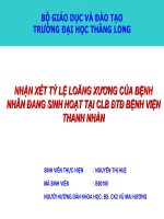nguy cơ loãng xương ở bệnh nhân đang sinh hoạt tại câu lạc bộ đái tháo đường bệnh viện thanh nhàn