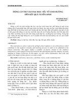 ĐỘNG CƠ THI VÀO ĐẠI HỌC: YẾU TỐ ẢNH HƯỞNG ĐẾN KẾT QUẢ TUYỂN SINH