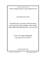 giải pháp nâng cao chất lượng tín dụng tại ngân hàng nông nghiệp và phát triển nông thôn chi nhánh bãi cháy - quảng ninh