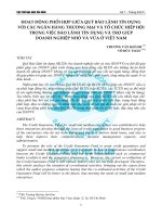 HOẠT ĐỘNG PHỐI HỢP GIỮA QUỸ BẢO LÃNH TÍN DỤNG  VỚI CÁC NGÂN HÀNG THƯƠNG MẠI VÀ TỔ CHỨC HIỆP HỘI  TRONG VIỆC BẢO LÃNH TÍN DỤNG VÀ TRỢ GIÚP  DOANH NGHIỆP NHỎ VÀ VỪA Ở VIỆT NAM