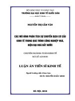 Các mô hình phân tích sự chuyển dịch cơ cấu kinh tế trong quá trình công nghiệp hóa, hiện đại hóa đất nước