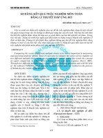 SO BẰNG KẾT QUẢ TRẮC NGHIỆM MÔN TOÁN BẰNG LÍ THUYẾT ĐÁP ỨNG IRT