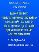 đánh giá kiến thức về điều trị và dự phòng tăng huyết áp của bệnh nhân tăng huyết áp điều trị tại khoa y học cổ truyền bệnh viện trung ương quân đội 108