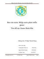 báo cáo môn học nhập môn phát triển game game binh nhí