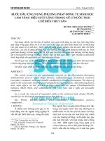 BƯỚC ĐẦU ỨNG DỤNG PHƯƠNG PHÁP ĐÔNG TỤ SINH HỌC  LÀM TĂNG HIỆU SUẤT LẮNG TRONG XỬ LÍ NƯỚC THẢI  CHẾ BIẾN THỦY SẢN