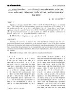 CÁC BÀI TẬP NÂNG CAO KĨ THUẬT CƠ BẢN BÓNG BÀN CHO SINH VIÊN HỌC GIÁO DỤC THỂ CHẤT Ở TRƯỜNG ĐẠI HỌC SÀI GÒN