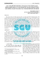 CÁC VẤN ĐỀ MÔI TRƯỜNG CẦN QUAN TÂM TRONG QUÁ  TRÌNH TRIỂN KHAI VÀ VẬN HÀNH DỰ ÁN QUY HOẠCH THỦY  LỢI CHỐNG NGẬP ÚNG KHU VỰC THÀNH PHỐ HỒ CHÍ MINH