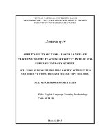 applicability of tasked-based language teaching to the teaching context in thai hoa upper secondary school = khả năng áp dụng phương pháp dạy học ngôn ngữ dựa vào nhiệm vụ trong bối cảnh trường thpt thái hòa