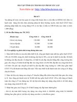 bài tập tính giá thành xây lắp