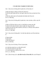 câu hỏi trắc nghiệm về phân bào