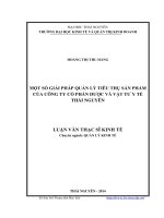 một số giải pháp quản lý tiêu thụ sản phẩm của công ty cổ phần dược và vật tư y tế thái nguyên