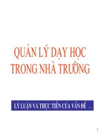 Quản lý dạy học trong nhà trường
