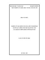 Nghiên cứu đặc điểm lâm sàng, siêu âm doppler xuyên sọ và hình ảnh chụp mạch máu não của dị dạng thông động tĩnh mạch não