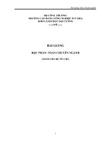 BÀI GIẢNG HỌC PHẦN: TOÁN CHUYÊN NGÀNH