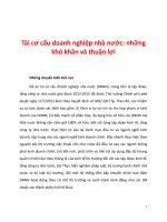 Tái cơ cấu doanh nghiệp nhà nước những khó khăn và thuận lợi