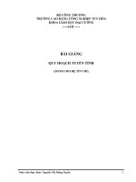 BÀI GIẢNG QUY HOẠCH TUYẾN TÍNH