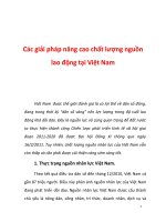 Các giải pháp nâng cao chất lượng nguồn lao động tại Việt Nam