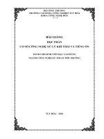 BÀI GIẢNG HỌC PHẦN CƠ SỞ CÔNG NGHỆ XỬ LÝ KHÍ THẢI VÀ TIẾNG ỒN