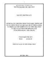 áp dụng các phương pháp toán học thống kê xử lý, phân tích tài liệu bay đo từ phổ gamma và trọng lực để nghiên cứu cấu trúc địa chất và quy luật phân bố khoáng sản vùng phan rang - nha trang