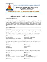 PHIẾU KHẢO SÁT CHẤT LƯỢNG DỊCH VỤ tại Tân Mỹ