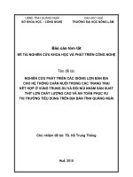 NGHIÊN CỨU PHÁT TRIỂN CÁC GIỐNG LỢN BẢN ĐỊACHO HỆ THỐNG CHĂN NUÔI TRONG CÁC TRANG TRẠIKẾT HỢP Ở VÙNG TRUNG DU VÀ ĐỒI NÚI NHẰM SẢN XUẤTTHỊT LỢN CHẤT LƯỢNG CAO VÀ AN TOÀN PHỤC VỤTHỊ TRƯỜNG TIÊU DÙNG TRÊN ĐỊA BÀN TỈNH QUẢNG NGÃi