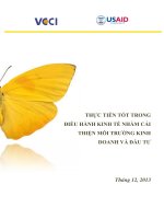 thực tiễn tốt trong điều hành kinh tế nhằm cải thiện môi trƯờng kinh doanh và đầu tư