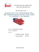 bài tập tiểu luận khảo sát và tính kiểm tra hệ thống bơm nước tòa nhà e tower,tân bình
