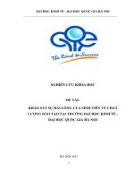 KHẢO sát sự hài LÒNG của SINH VIÊN về CHẤT LƯỢNG đào tạo tại TRƯỜNG đại học KINH tế   đại học QUỐC GIA hà nội