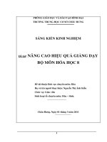 nâng cao hiệu quả giảng dạy bộ môn hóa học lớp 8