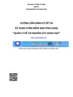 hướng dẫn đăng ký đề tài sử dụng phần mềm web ứng dụng “quản lý đề tài nghiên cứu khoa học”