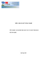 tiêu chuẩn kỹ năng nghề vận hành nhà máy xử lý chất thải rắn