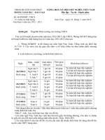 Kế hoạch kiểm tra giai đoạn III năm học 2012-2013