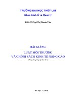 bài giảng luật môi trường và chính sách kinh tế nâng cao