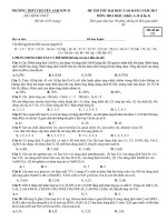 ĐỀ VÀ ĐÁP ÁN LẦN 2 TRƯỜNG THPT CHUYÊN ANH SƠN 2