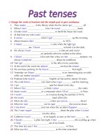 Bài tập về các thì quá khứ
